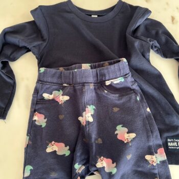 Unicorn track pants and long sleeved t-shirt 2-3yrs