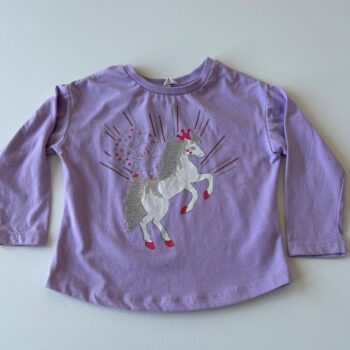Cotton and sequins unicorn long sleeved top 2-3yrs