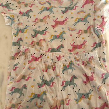 Unicorn cotton pajamas top and bottom 7-8yrs