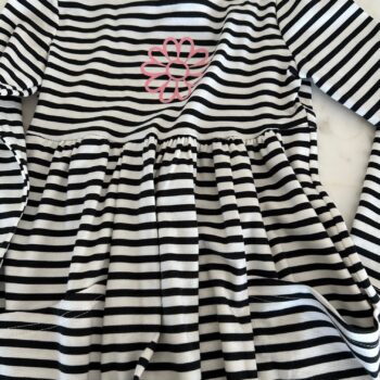 Stunning striped dress with embossed print 9-10yrs