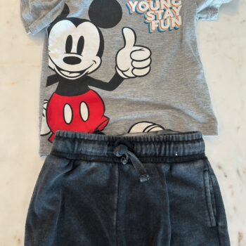 Mickey t-shirt and Cotton-on Track pants 3-4yrs