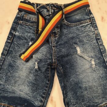 Denim shorts with belt 6-7yrs