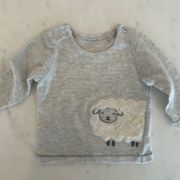 Little lamb cotton top with beautiful embellishment 0-3mnths