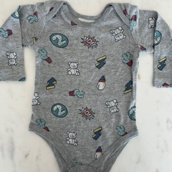 Printed cotton romper 3-6mnths