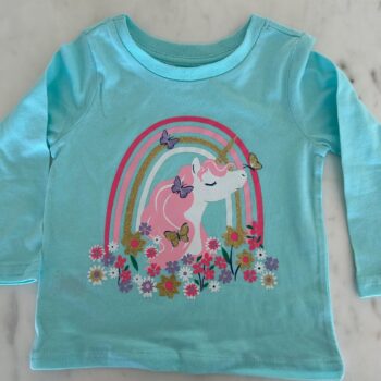 Glitter unicorn top 12-24mnths