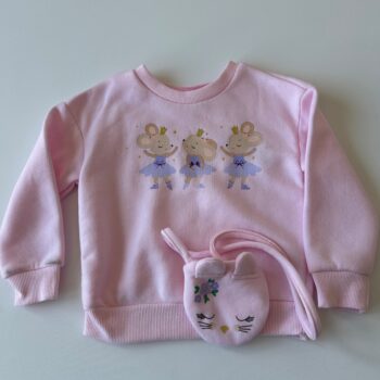 Mice with glitter crowns top and matching bag 2-3yrs