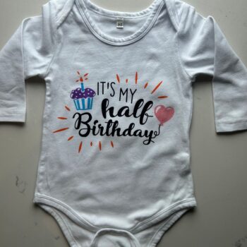 Happy half birthday cotton romper 6-9mnths