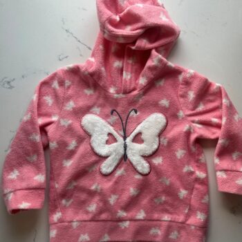 Embossed fleece hooded top 6-12mnths