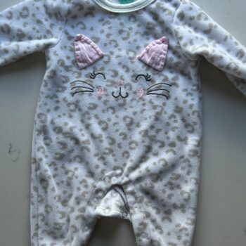 Kitty fleece romper - Newborn