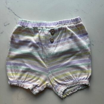 Striped 100% cotton shorts 6-12mnths