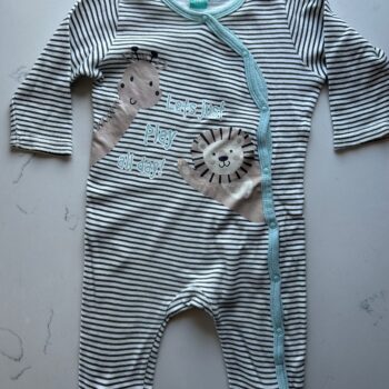 Printed cotton romper 0-3mnths