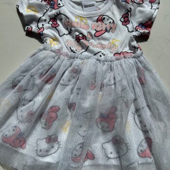 Hello Kitty dress with voille skirt 6-12mnths