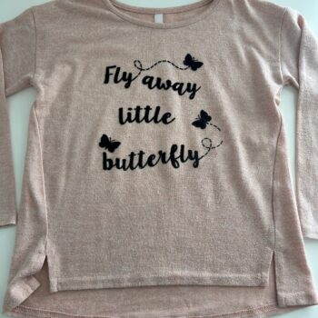 Fly away little butterfly embossed warm top 8-9yrs