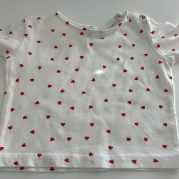 Printed hearts cotton t-shirt 3-6mnths