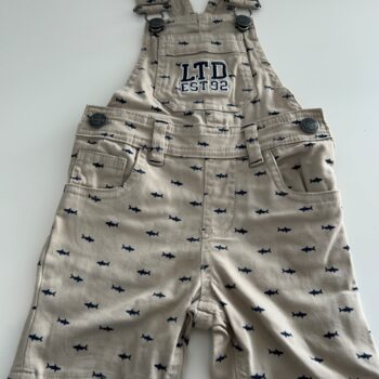 LTD fish super cute cotton dungarees12-18mnths