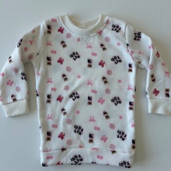 All-over print fleece lined sweatshirt 2-3yrs